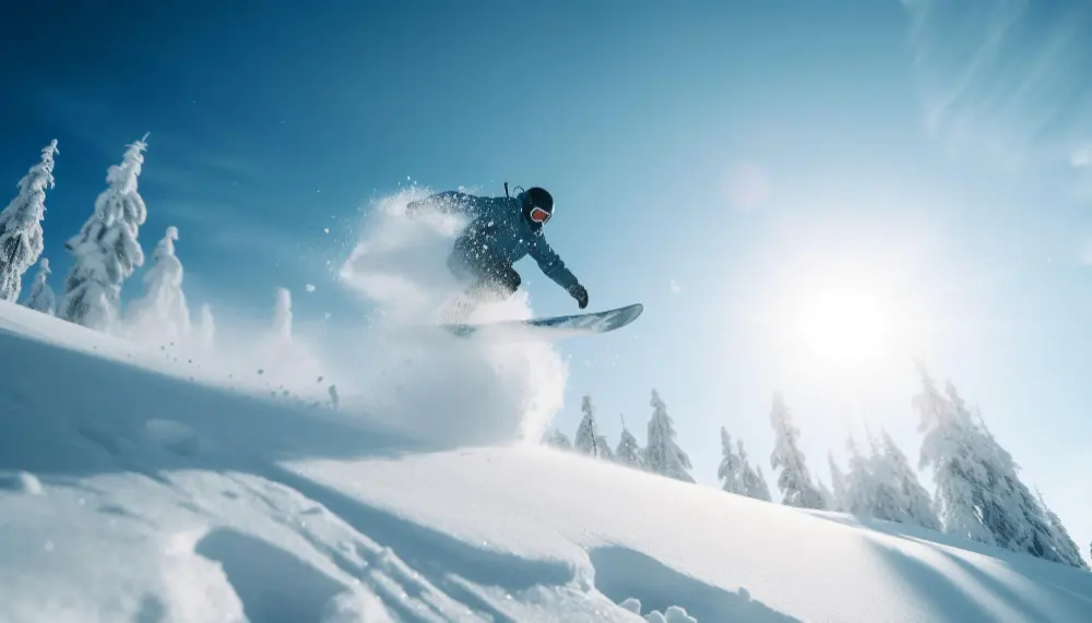 snowboarder à la montagne